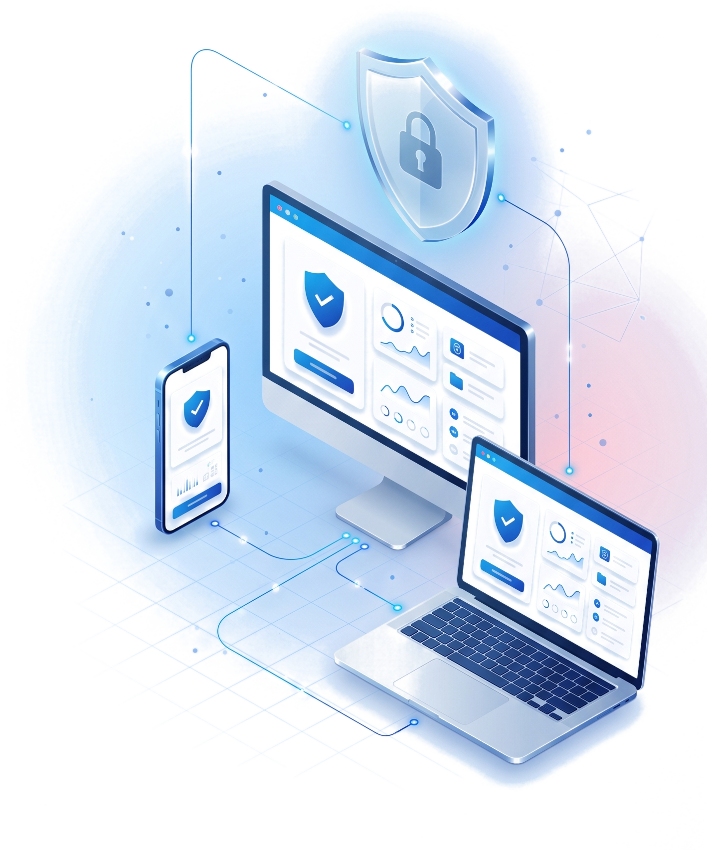 MOBISEC unified security dashboard across mobile, desktop, and laptop